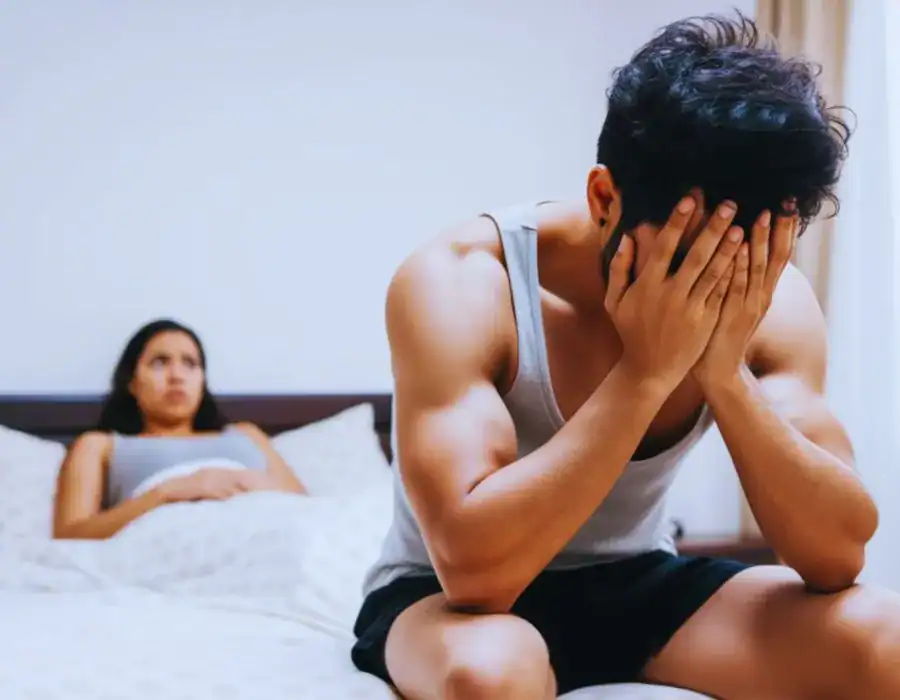 Image of upset man in need of erectile dysfunction treatment Ashbourne